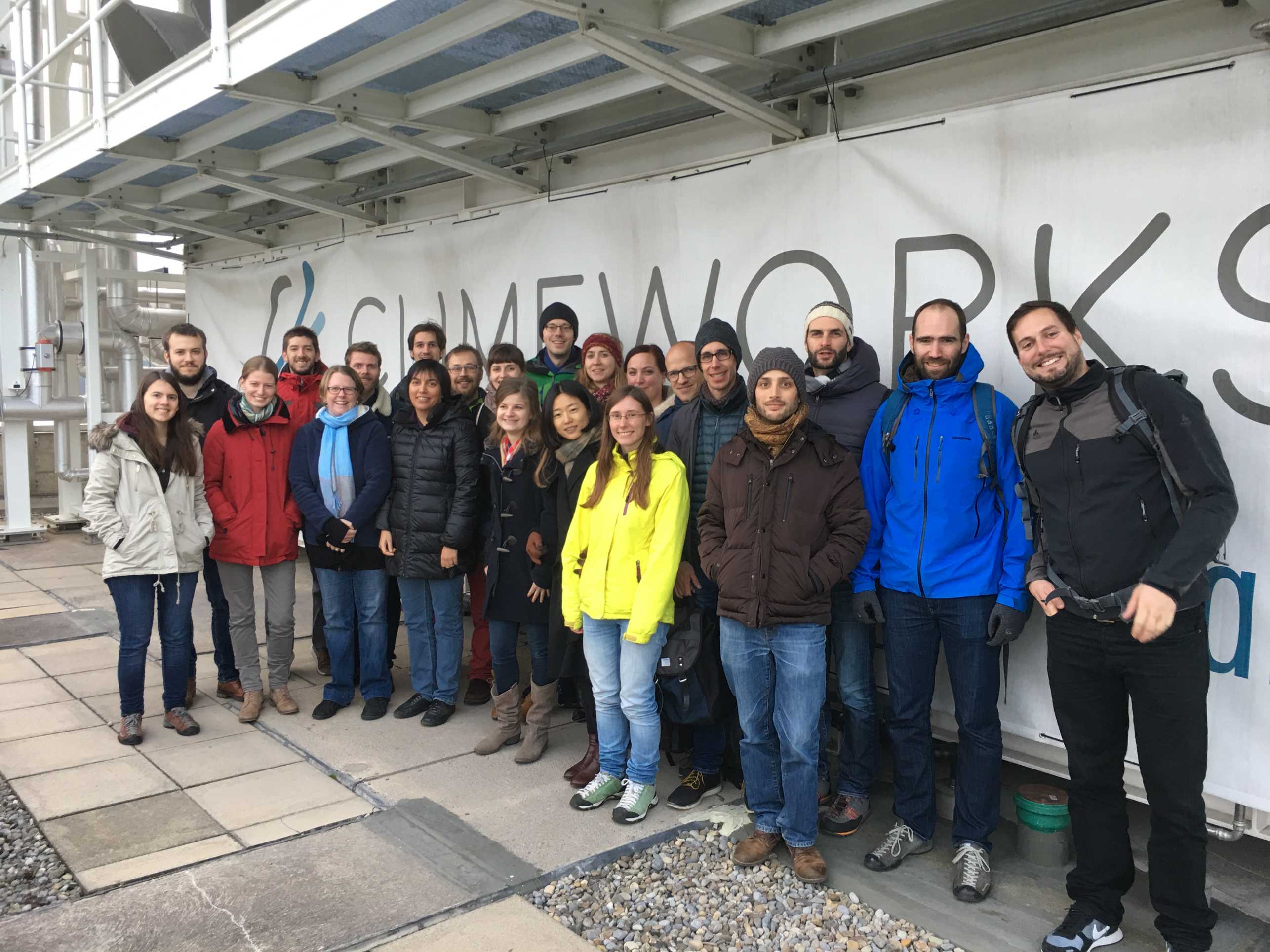 Enlarged view: LandClim group visiting ClimeWorks demonstration plant (Jan 2018)