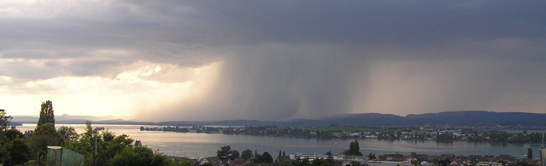Rainfoot with wet microburst over the Lake of Constance